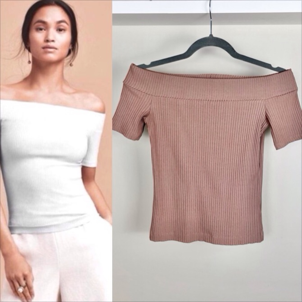 Aritzia Wilfred Tournesol Off Shoulder Top